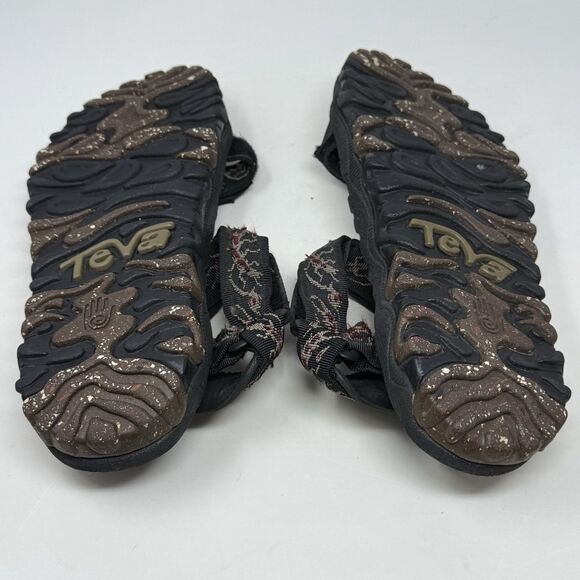 Teva Valkyrie Sandals Mens 10 M Black Scorpion Hiking Outdoor Water Hook & Loop - Picture 12 of 13